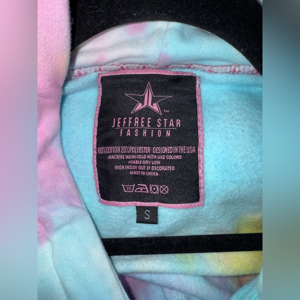 Jeffree Star Tie Dye Cropped Hoodie Women's Size Small Limited Edition Rare EUC - Picture 3 of 4